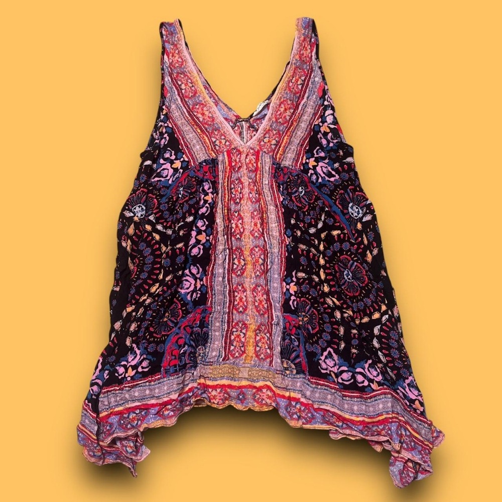 FP Intimately Gypsy Trapeze Asymmetrical Slip Dress Size XS Boho Hippie Festival